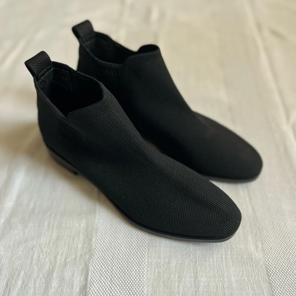 SOLD VIVAIA Square-Toe Water-Repellent Black Ankle Chelsea Boots (Ryan) Size 39 - Picture 9 of 15